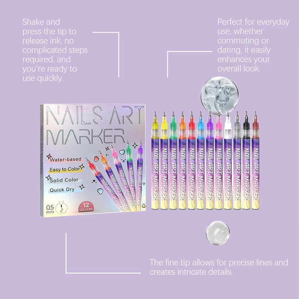 Precision Acrylic Nail Art Pen Set