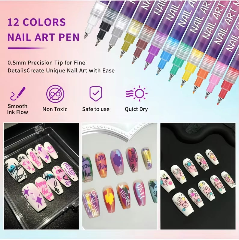 Precision Acrylic Nail Art Pen Set